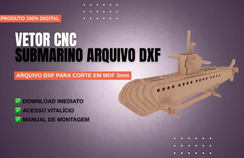 Vetor Cnc Submarino DXF Corte em MDF 3mm: Guia Completo