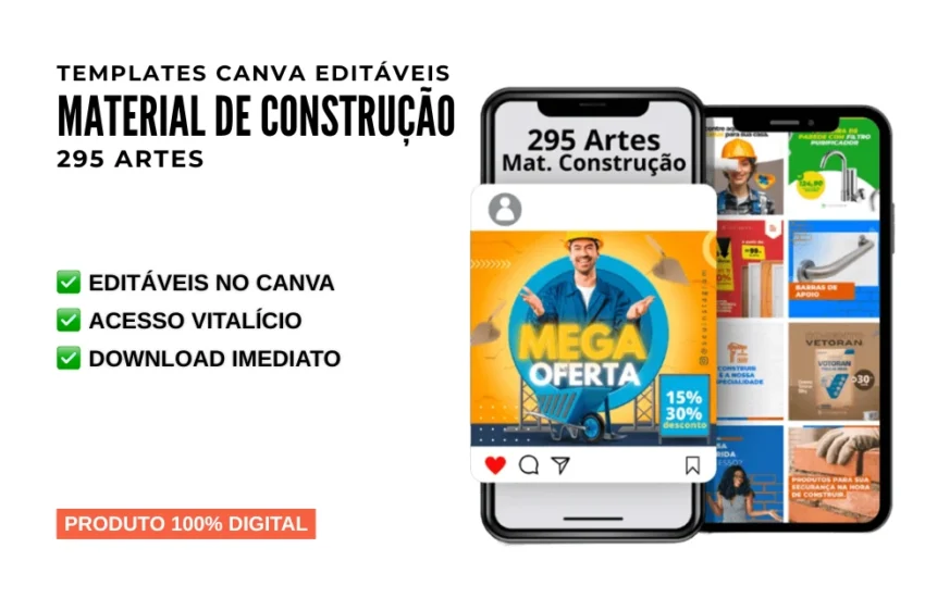 295 Artes Canva Materiais de Construção 100% Editáveis