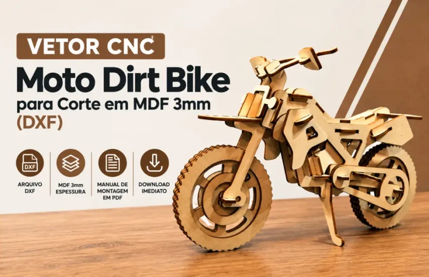 Vetor CNC Moto Dirt Bike para Corte em MDF 3mm (DXF)
