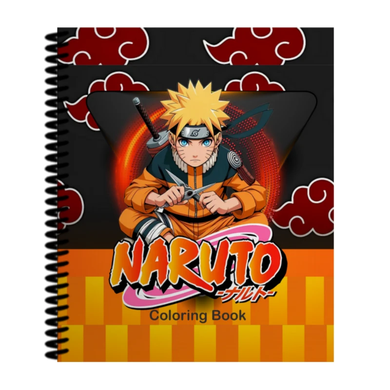 Livro digital Naruto para colorir, formato PDF, com 50 artes detalhadas.