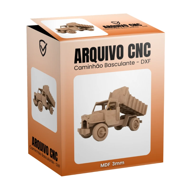 Vetor Cnc Caminhão Basculante DXF - MDF 3mm