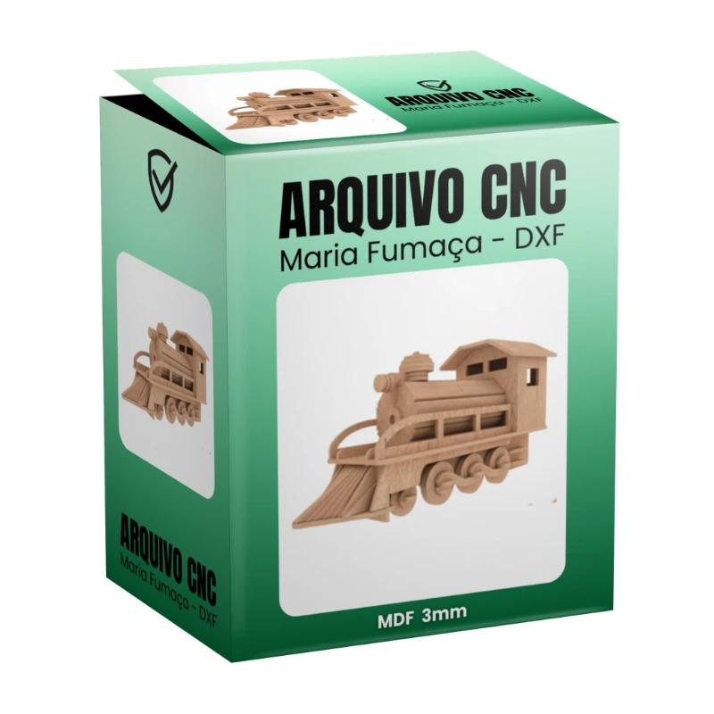 Vetor Cnc Locomotiva Maria Fumaça DXF - MDF 3mm