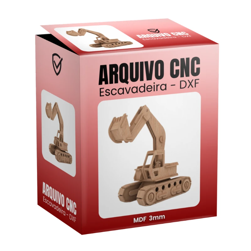 Vetor Cnc Escavadeira DXF - MDF 3mm