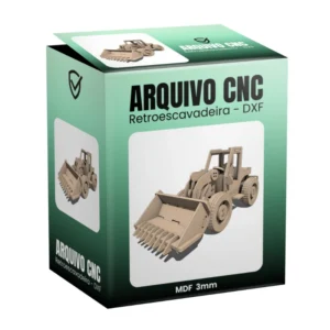 Vetor Cnc RetroEscavadeira DXF - MDF 3mm