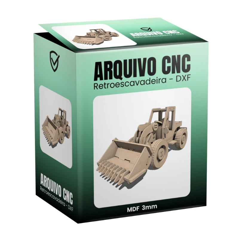 Vetor Cnc RetroEscavadeira DXF - MDF 3mm
