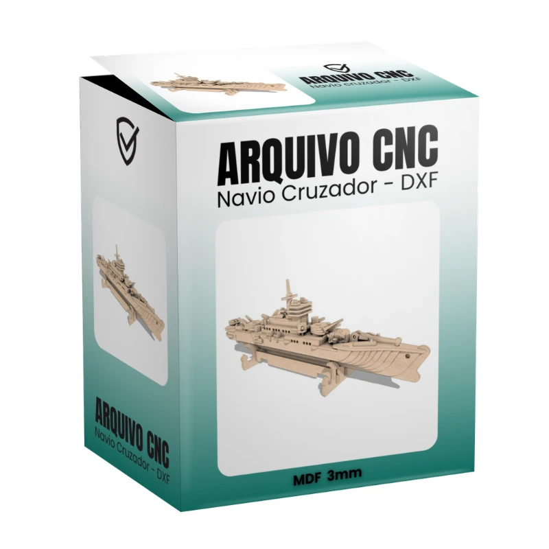 Vetor Cnc Navio Cruzador - Arquivo DXF para Corte em MDF 3mm