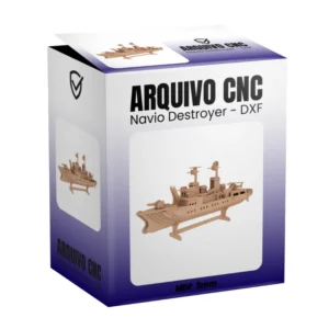 Vetor Cnc Navio Destroyer - Arquivo DXF para Corte em MDF 3mm