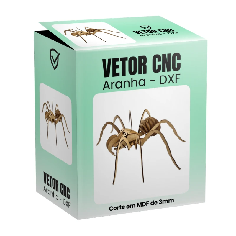 Vetor Cnc Aranha - Arquivo DXF para Corte em MDF 3mm