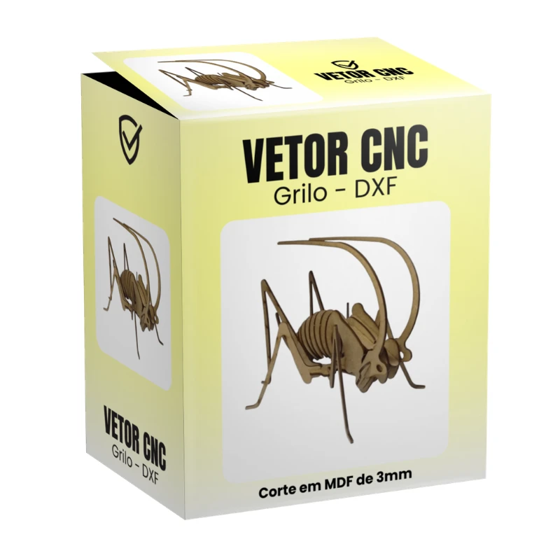 Vetor Cnc Grilo - Arquivo DXF para Corte em MDF 3mm