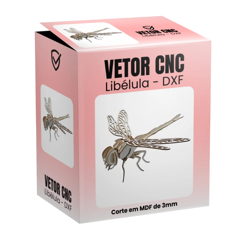 Vetor Cnc Libélula - Arquivo DXF para Corte em MDF 3mm