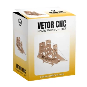 Vetor Cnc Navio Veleiro - Arquivo DXF para Corte em MDF 3mm