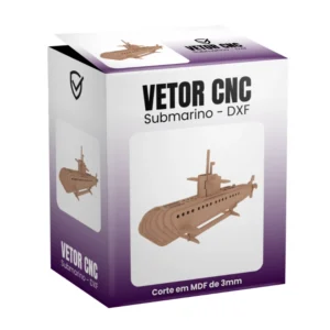 Vetor Cnc Submarino - Arquivo DXF para Corte em MDF 3mm