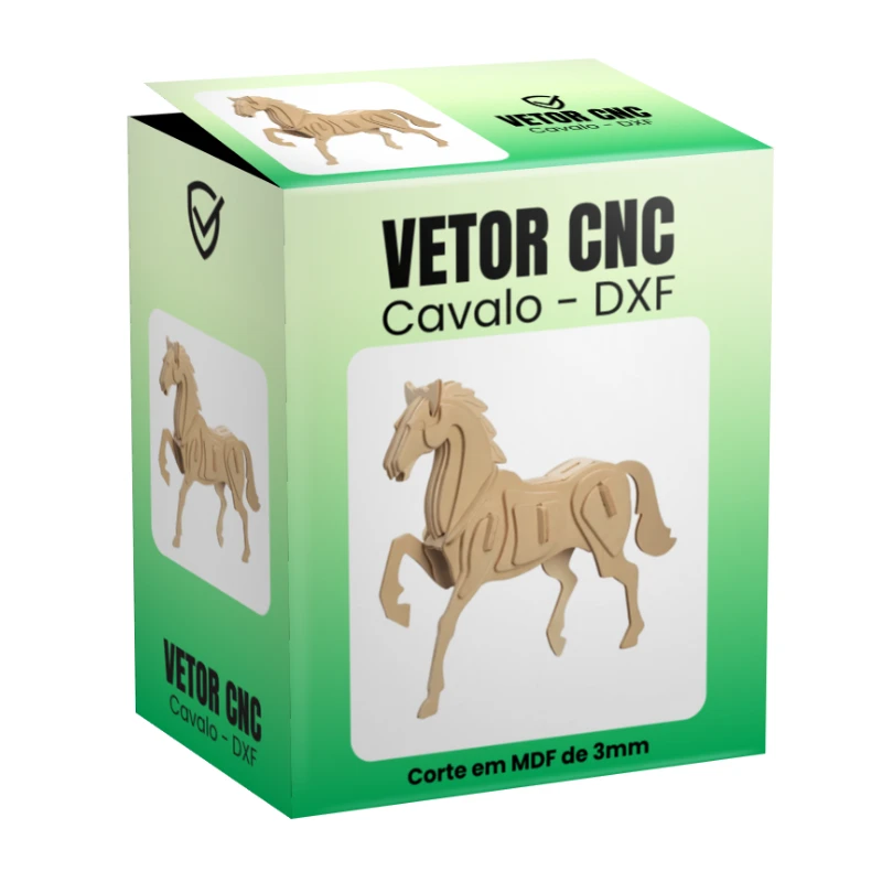 Vetor Cnc Cavalo - Arquivo DXF para Corte em MDF 3mm