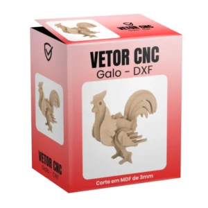 Vetor Cnc Galo - Arquivo DXF para Corte em MDF 3mm