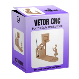 Vetor Cnc Porta Lápis Basketball Arquivo DXF para Corte em MDF 3mm