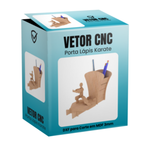 Vetor Cnc Porta Lápis Karate Arquivo DXF para Corte em MDF 3mm
