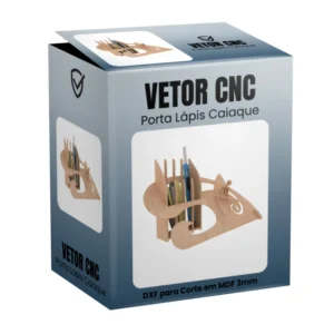 vetor cnc porta lápis caiaque para corte em MDF 3mm