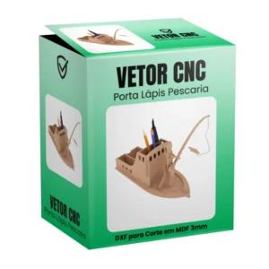 vetor cnc porta lápis pescaria para corte em MDF 3mm