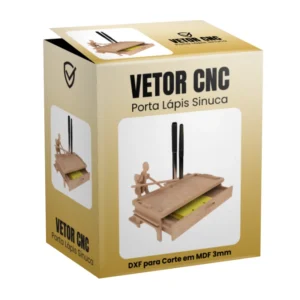 vetor cnc porta lápis sinuca para corte em MDF 3mm