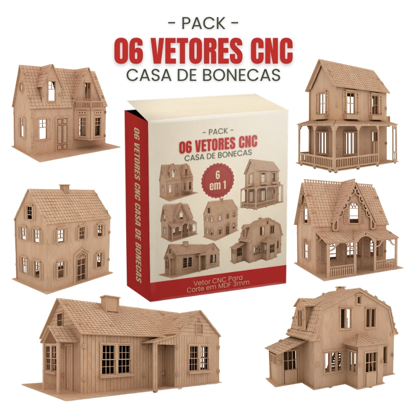 Projetos CNC para Router a Laser Casa de Bonecas