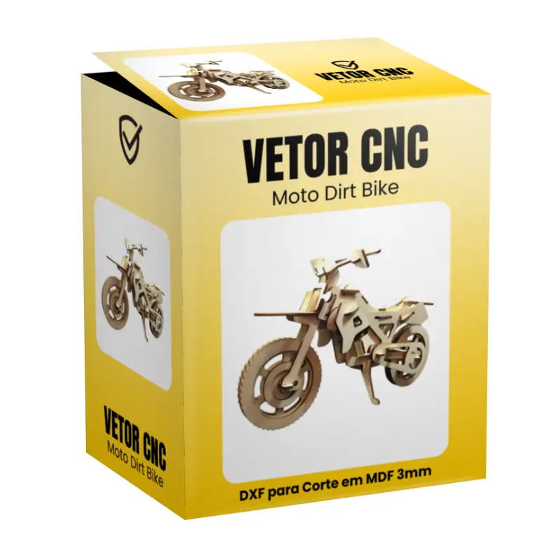 Vetor CNC DXF Moto Dirt Bike Para Corte em MDF 3mm