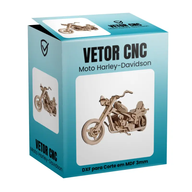 Vetor CNC DXF Moto Harley-Davidson Para Corte em MDF 3mm